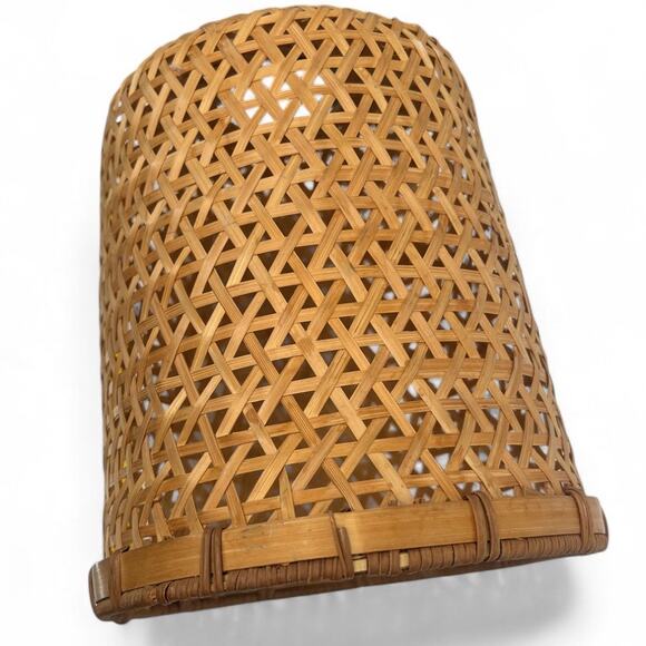 Vintage Other - Vintage 70's Lamp Shade Woven Light Cover Ceiling Fixtures  Pendant Wicker Woven